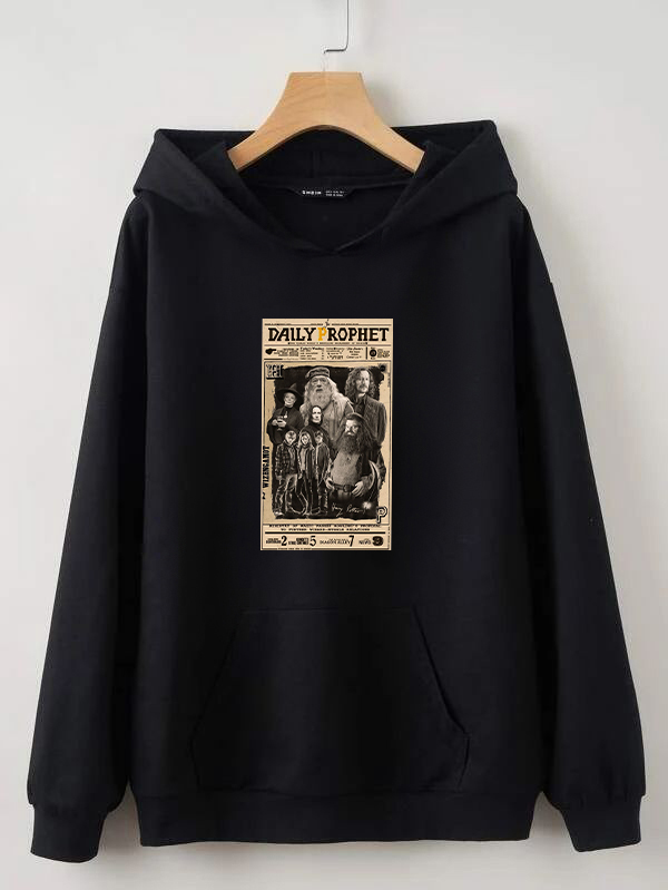 هودی مردانه پنبه ای پشت کرک طرحدار طرح هری پاتر سایزبندی برند دیجی تیشرت