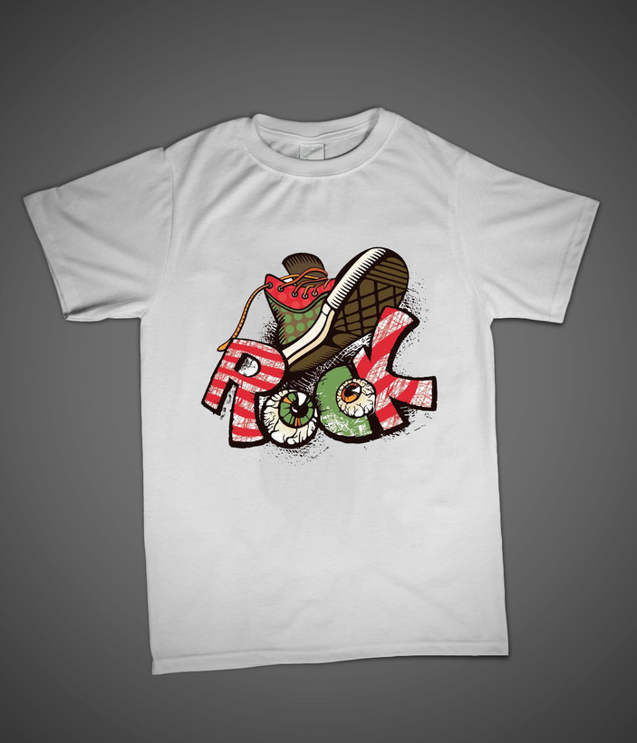 تیشرت مردانه طرح موزیک راک ROCK