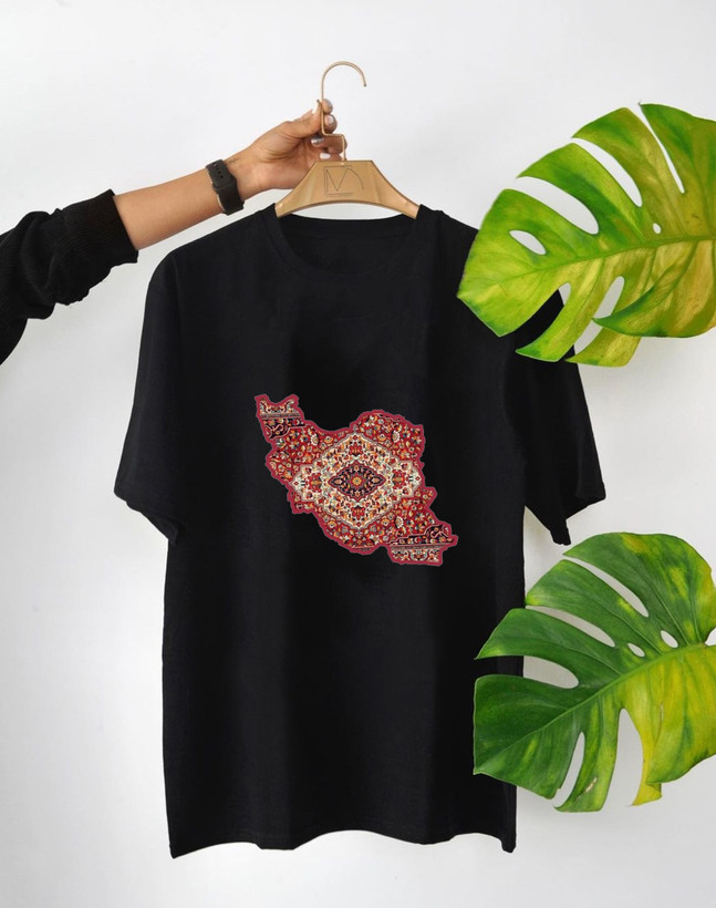 تیشرت مردانه طرح نقشه ایران فرش ایرانی