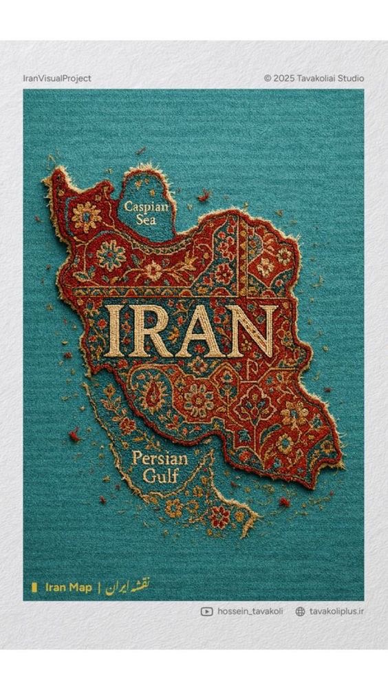 برچسب استیکر حرارتی DTF  لباس و پارچه طرح ایران فرش
