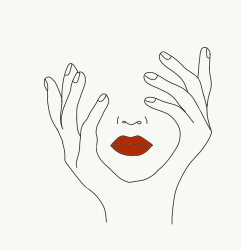 برچسب استیکر حرارتی DTF لباس و پارچه طرح خطی صورت