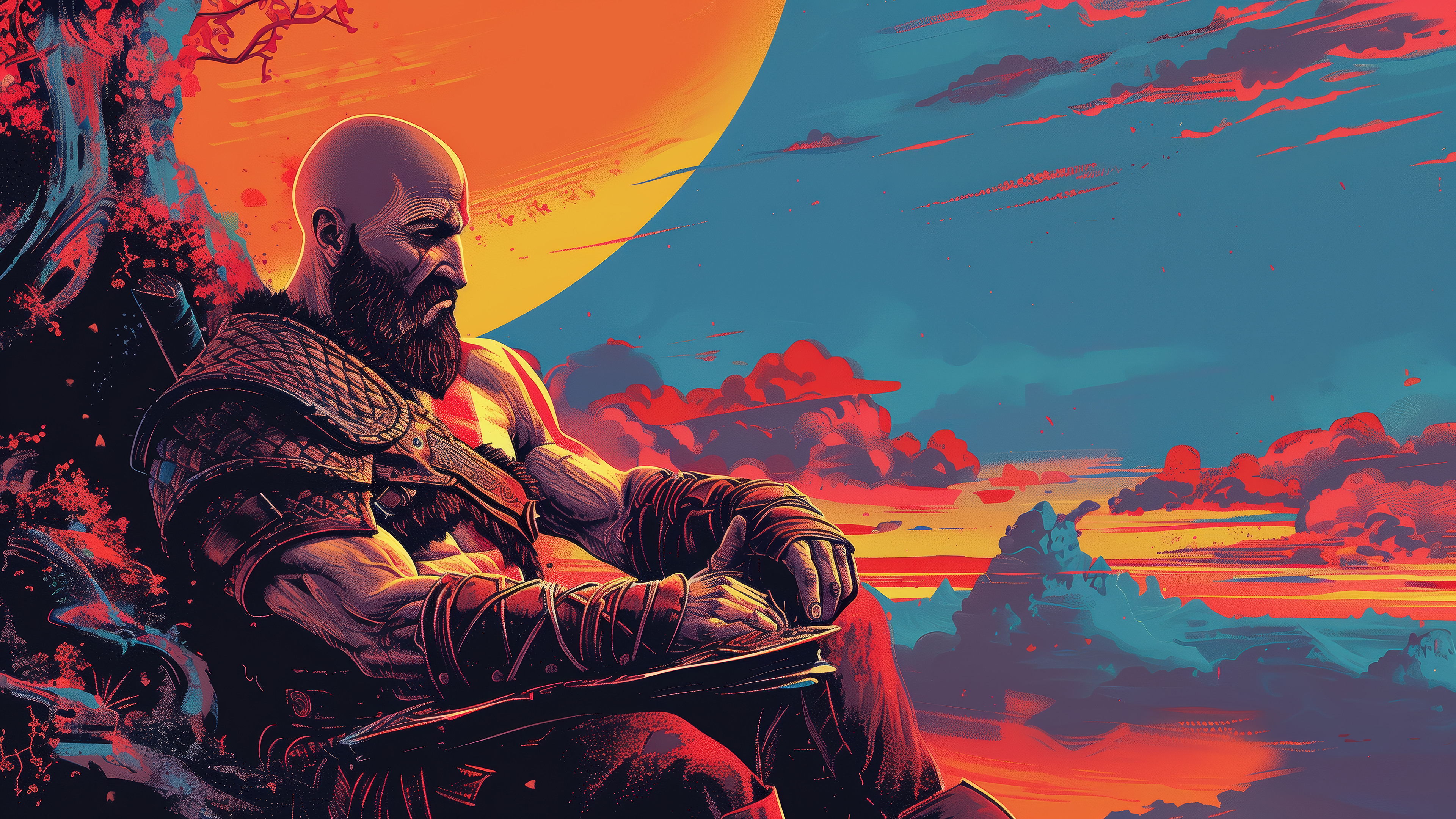 برچسب استیکر حرارتی DTF  لباس و پارچه طرح God of War