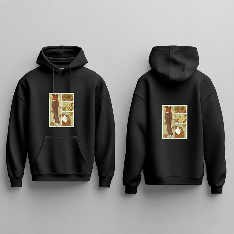 هودی زنانه پنبه ای پشت کرک طرح دختر عکاس پاییزی سایزبندی برند دیجی تیشرت